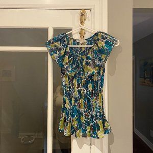 Cleo Ruffle Blouse Cinched Waist